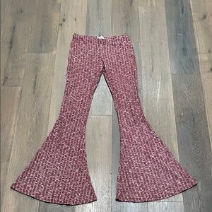 PPLA Burgundy Textured Flare Pants